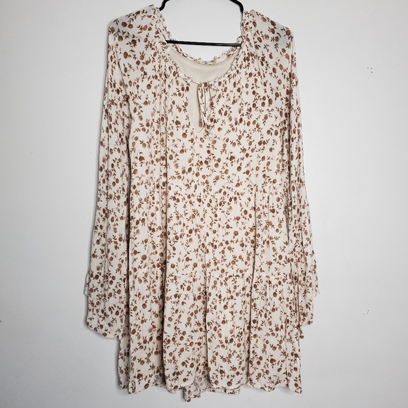Altar'd State Baby Doll Bell Sleeves Tunic Dress Size M Floral Fairycore Boho - Picture 1 of 12